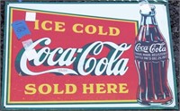 2 tin litho Coca-Cola signs