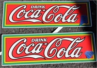 3 tin litho Coca-Cola signs