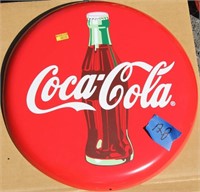 2 round metal  Coca-Cola signs