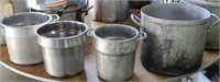 3 aluminum cook pots & 1 SS soup can