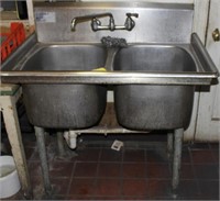 Double well SS sink, 40"