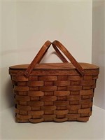 Large Wooden Picnic Basket with Dining Ware