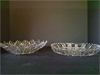 Two Cut Glass Serving Dishes