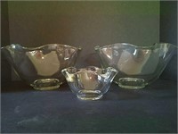 Set of Three Glass Bowls