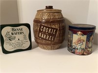 Vintage Whiskey Barrel Cookie Jar & More