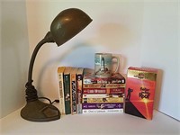 Vintage Metal Lamp, Books, VHS and More