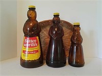 Three Mrs. Butterworth's Glass Bottles