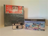 Photo Album, Photo Box, and Vintage Camera