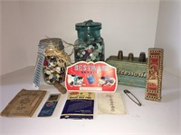 Vintage Jars & Sewing Items