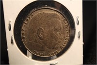 1938-S German WWII 2 Reichsmark Silver Coin