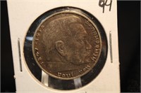 1938-A German WWII 2 Reichsmark Silver Coin