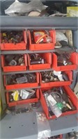 Storage boxes full of fittings parts car parts