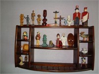 Items on Pine Shelf in Den, Includes