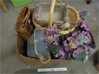 Lot of Baskets, Candles & Floral Decor