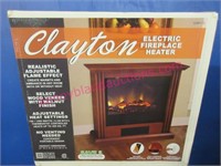 clayton electric fireplace heater - new