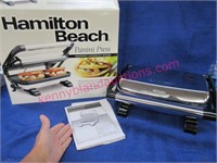 hamilton beach panini press in box
