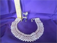 Cat ring holder; costume jewelry necklace