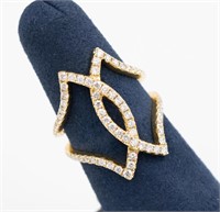 NEW 18KY Diamond Fashion Ring by "Doves", Ring