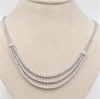 NEW 14KW 3 Strand Diamond Necklace with 8.03ctw