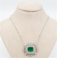 NEW Platinum Vintage Emerald & Diamond Converted
