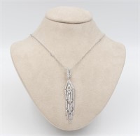 NEW 18KW Diamond Dangle Pendant Necklace by