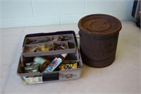 Tackle Box with Tackle & Minnow Bucket