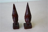 2 Wooden African Heads