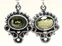 S/Silver Peridot Earrings