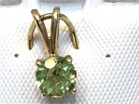 $160. S/Silver 10 Kt Gold Peridot Pendant