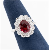 PREOWNED Platinum, Ruby and Diamond Ring, Center