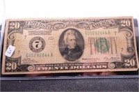 1928 REDEEMABLE IN GOLD NUMBERED DISTRICT 20$ BILL