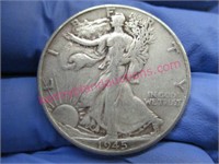 1945 walking liberty silver half-dollar