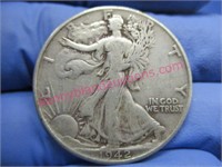 1942 walking liberty silver half-dollar