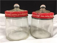 Pair Vintage Jars with covers