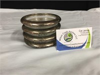 Glass and Silver coasters set of 4
