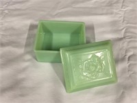 Glass Jadeite Square Dish with cover