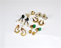 Lot of assorted gold earrings