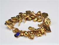 Gold charm bracelet