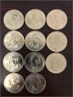 Eleven Uncirculated John Adams Comm. Dollars