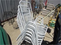 6) Stacking Metal Yard Chairs