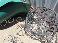 3) Stacking Metal Round Patio Tables & Planter
