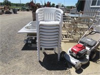 9 Plastic Stacking Patio Chairs