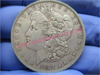 1884-O morgan silver dollar