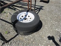 2 Trailer 14" Wheels with Bad Tires