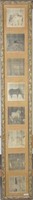 8 Oriental Horse Prints, Vertically Framed
