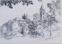 Percy Hill Indiana University Etching