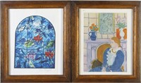 Two Framed Prints, After Chagall and Matisse