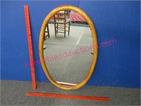 3ft tall oak framed oval mirror