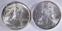 2001 & 1986 AMERICAN SILVER EAGLE DOLLARS