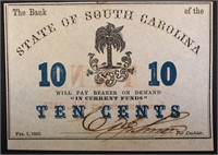 TEN CENTS STATE OF SOUTH CAROLINA, HIGHER GRADE